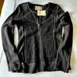 Lucky Brand Crochet Zip-up Jacket